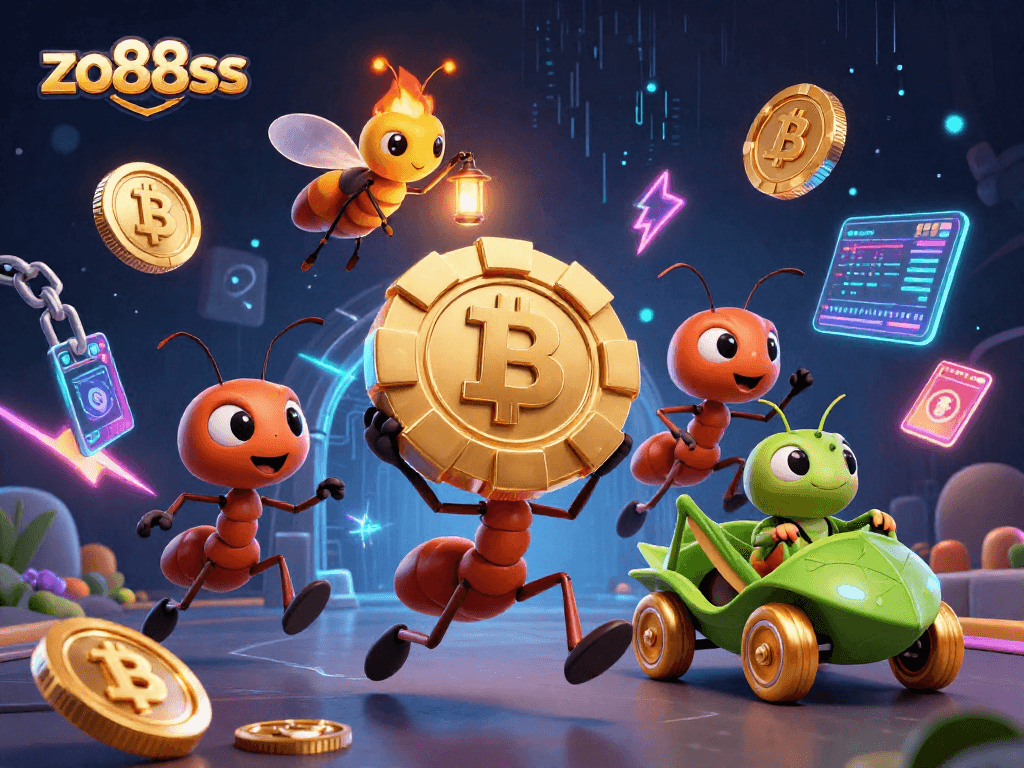 Experience thrilling gameplay at zo88sss, featuring ants on a chase for massive poker chips and crypto treasures.