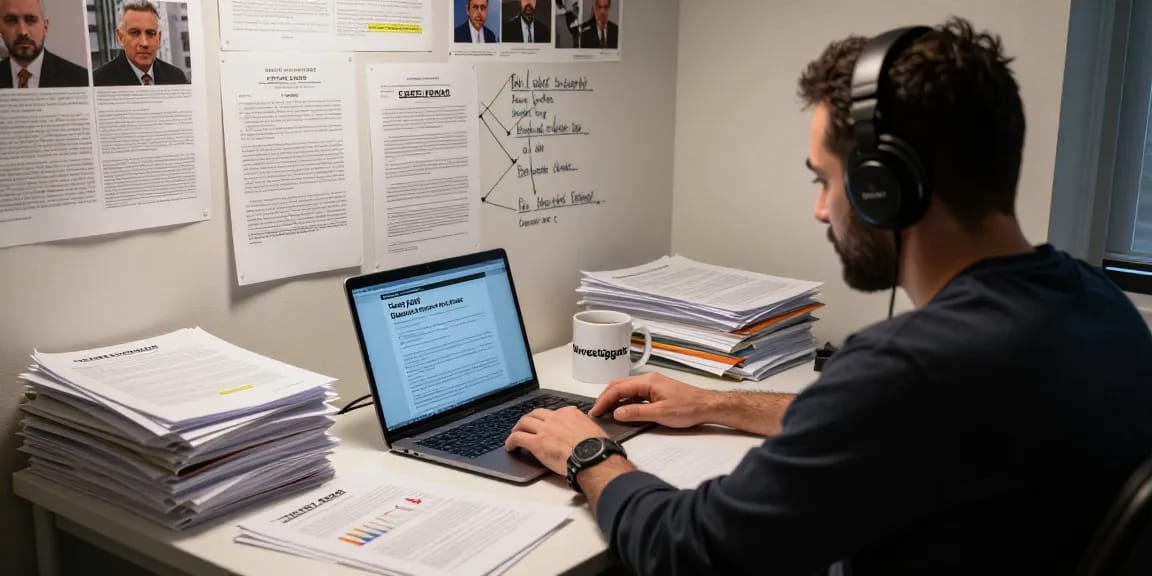 Investigative desk revealing Casey Askar's financial history and controversies.