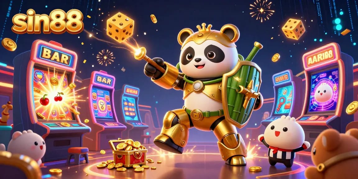 Engage with sin88's vibrant online casino scene featuring game explosions and animated characters.