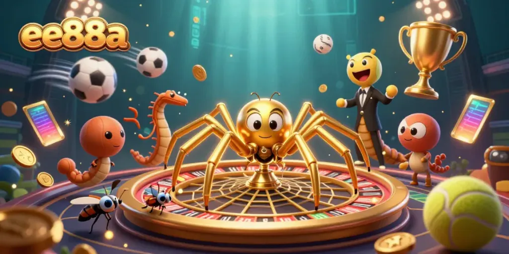 Engage in thrilling bets with the dynamic 3D casino scene featuring ee88a elements and captivating animations.