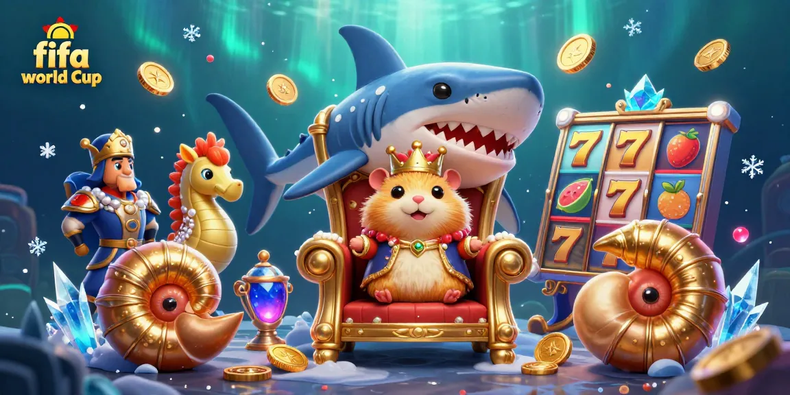 Engage with the fifa world cup themed casino scene featuring a golden hamster king and cultural gambling elements.