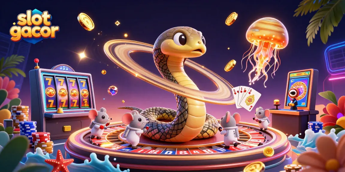 Experience thrilling wins with slot gacor as cartoon characters playfully engage in cosmic gambling.