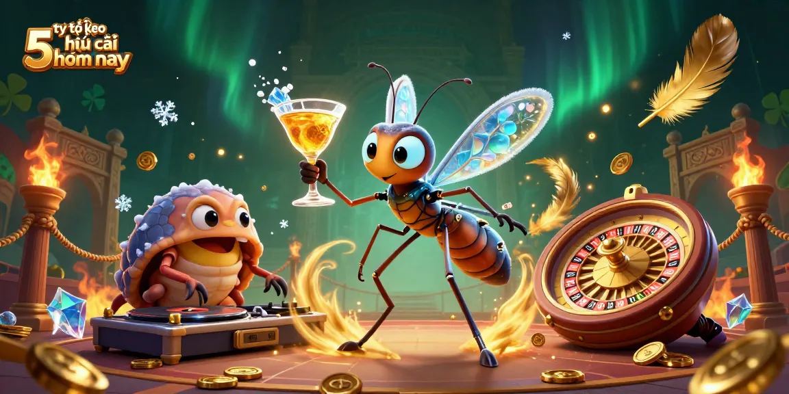 Experience thrilling action with tỷ lệ kèo nhà cái 5 hôm nay in this vibrant casino scene featuring unique characters.