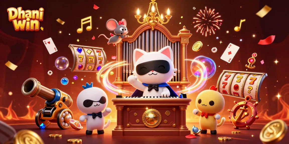 Dhani win features thrilling casino games in a vibrant 3D illustration showcasing an engaging gaming experience.